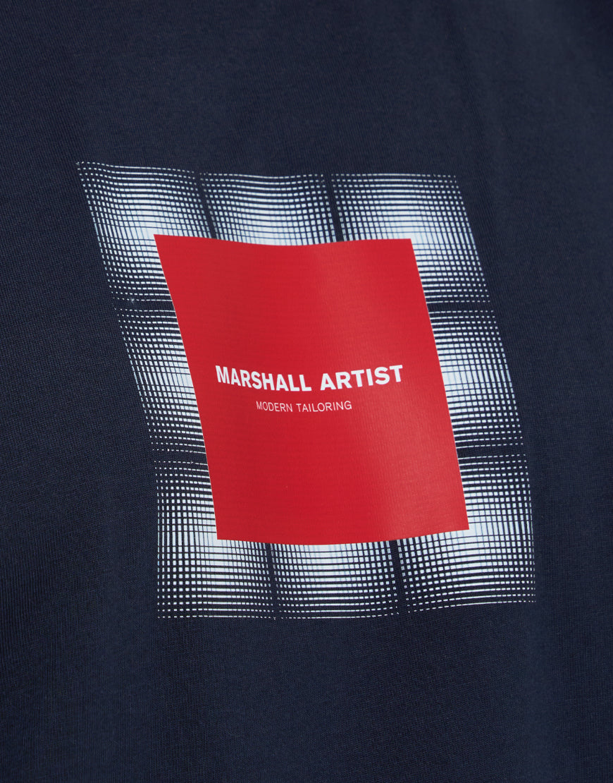 Marshall Artist - Shadow Check T-shirt - Navy
