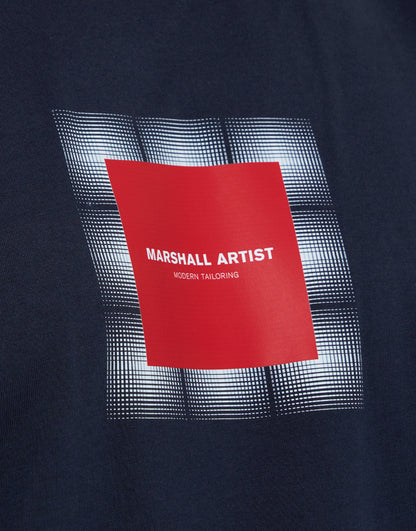 Marshall Artist - Shadow Check T-shirt - Navy