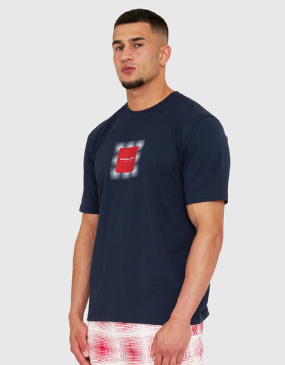 Marshall Artist - Shadow Check T-shirt - Navy