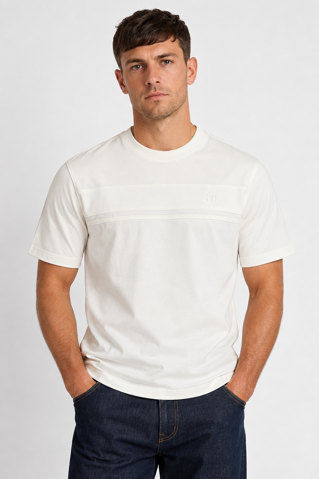 Sergio Tacchini Tonal Dama Gardenia Mens T-Shirt Model