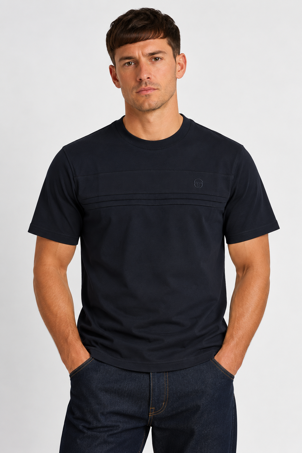Sergio Tacchini Tonal Dama Triple Black Mens T-Shirt Model