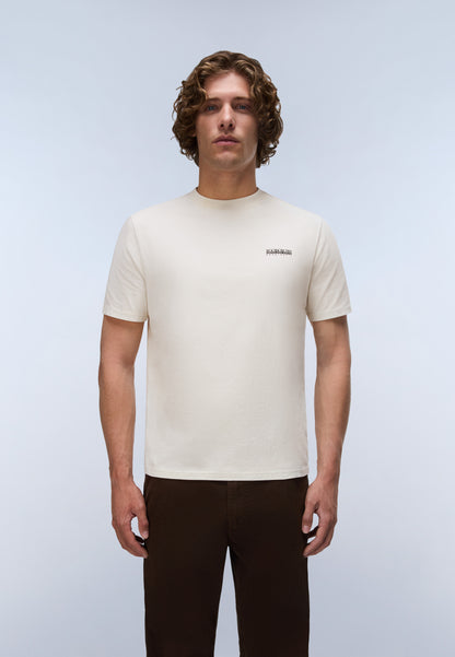 Napapijri Small Box Beige Dimity Mens T-Shirt Front View