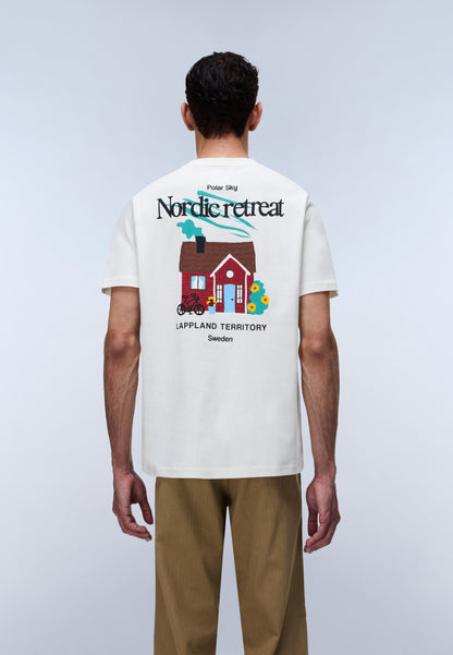 Napapijri Swhol White FYA Mens Graphic T-Shirt Back View