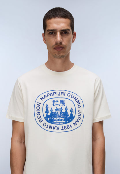 Napapijri Sunda White Whisper Mens Graphic T-Shirt