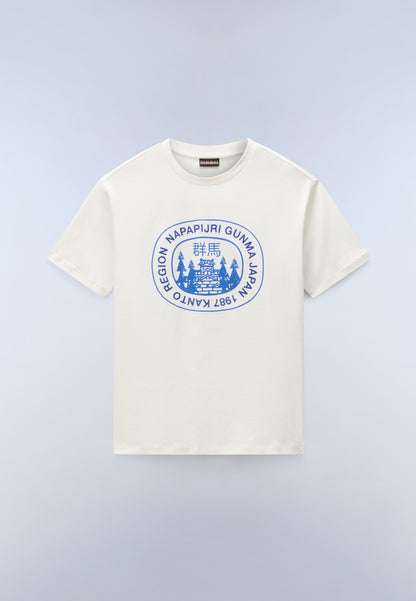Napapijri Sunda White Whisper Printed and Embroidered Graphic Detail