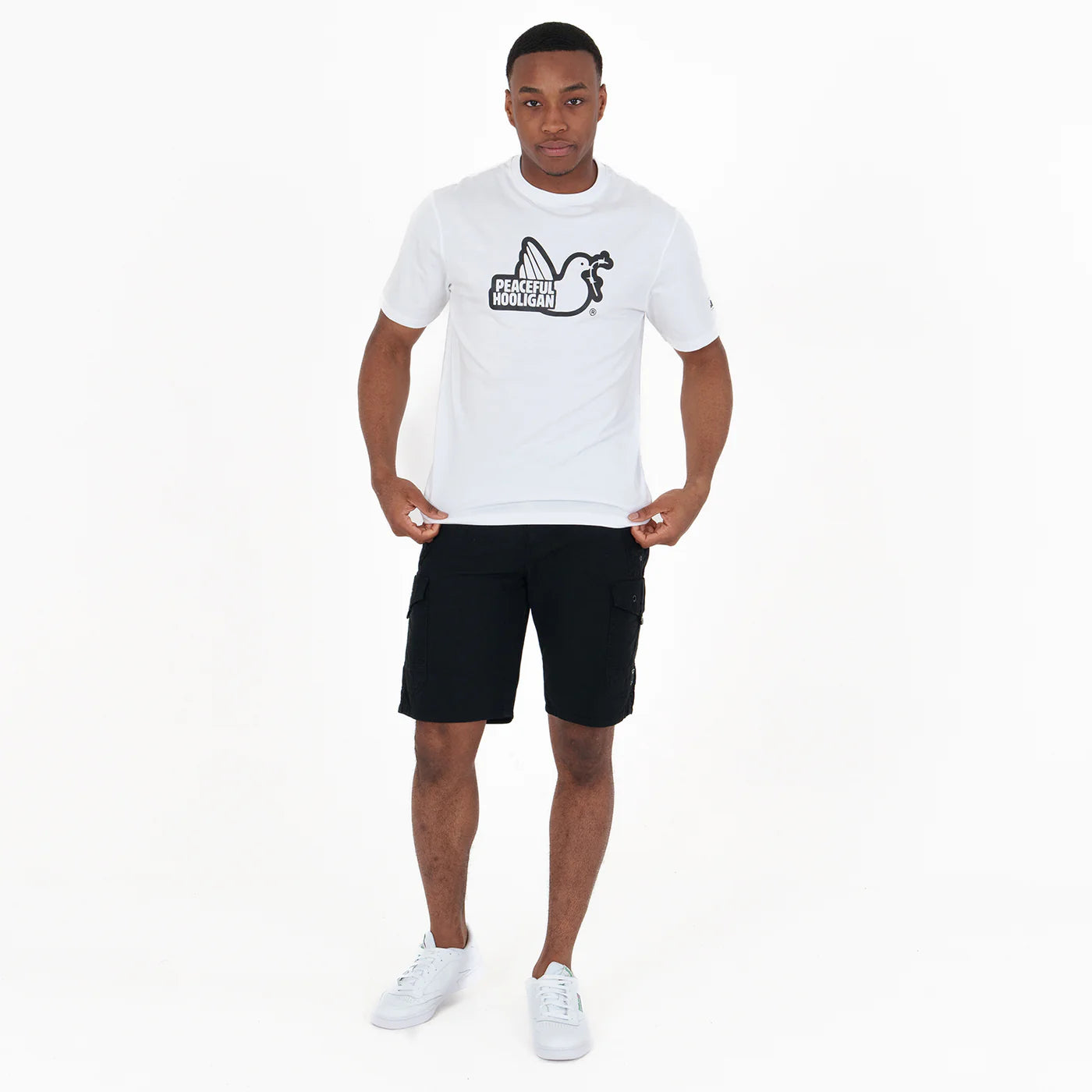 Peaceful Hooligan - Outline Tee - White