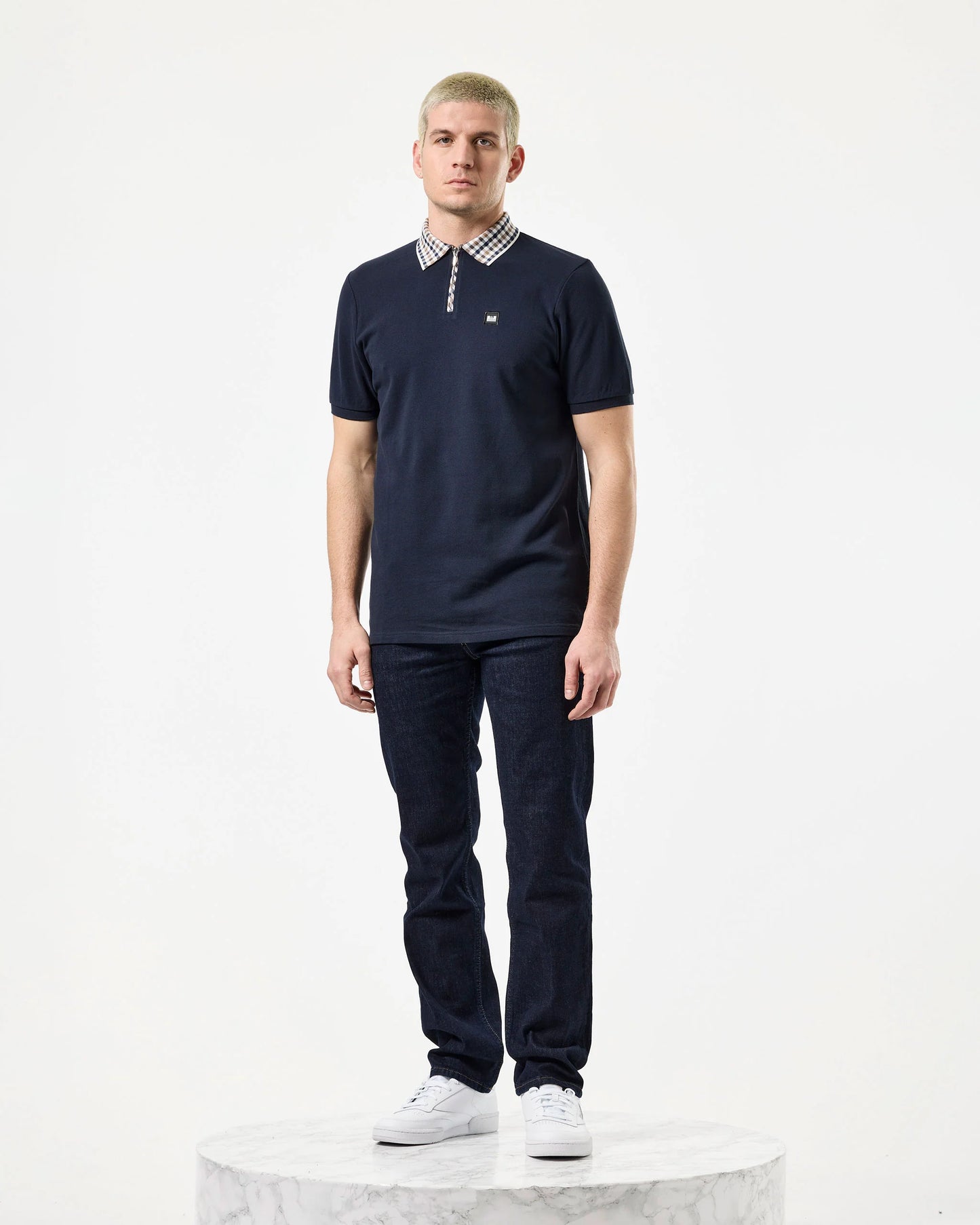 Weekend Offender - Lachine Polo Shirt - Navy/Mid House Check