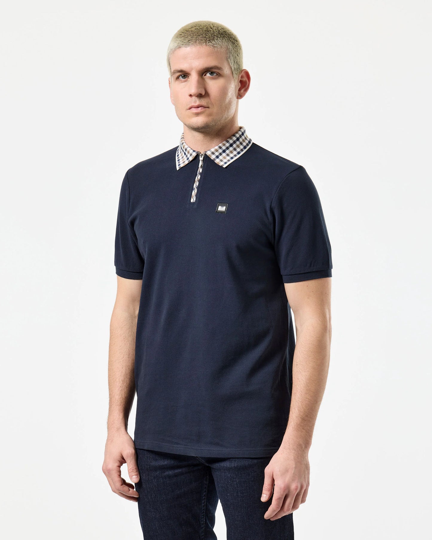 Weekend Offender - Lachine Polo Shirt - Navy/Mid House Check