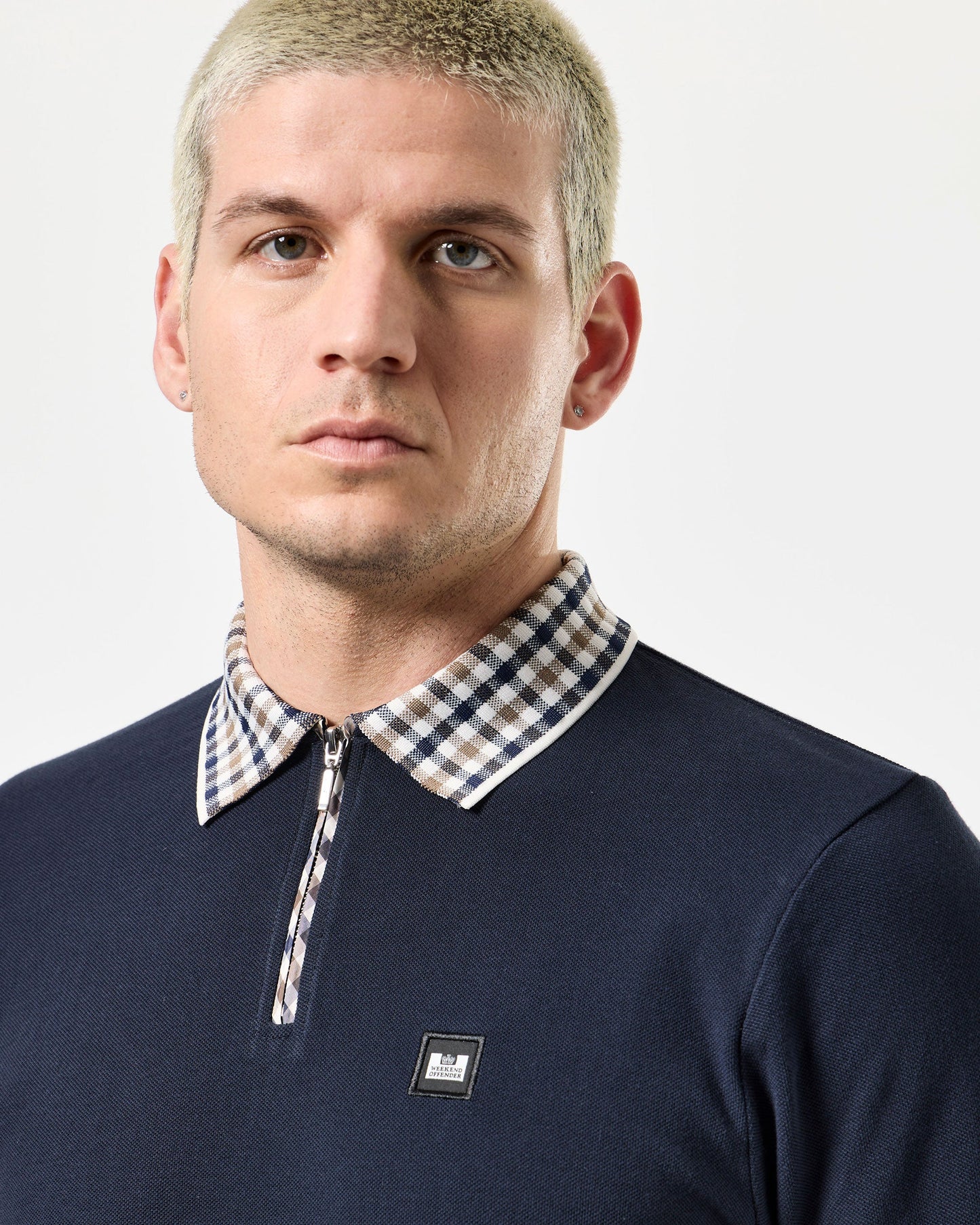 Weekend Offender - Lachine Polo Shirt - Navy/Mid House Check