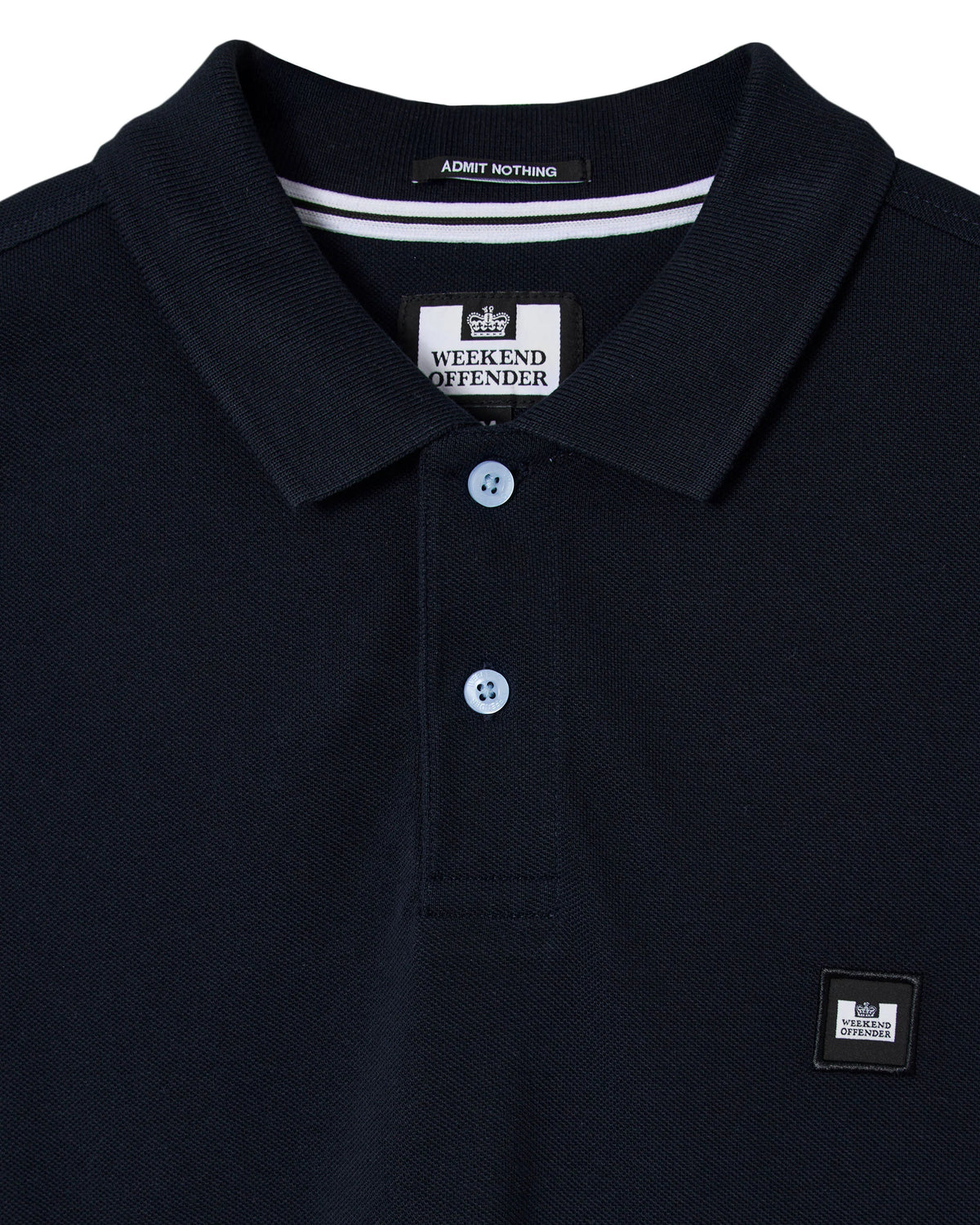 Weekend Offender Heathcote Navy Polo Chest Badge Detail