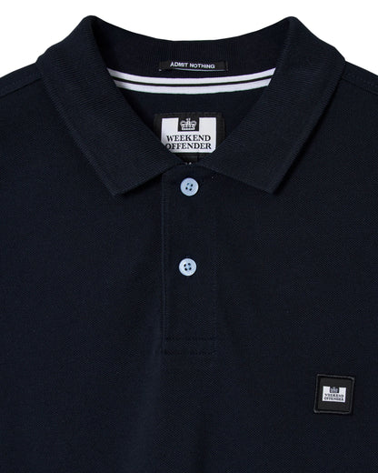Weekend Offender Heathcote Navy Polo Chest Badge Detail