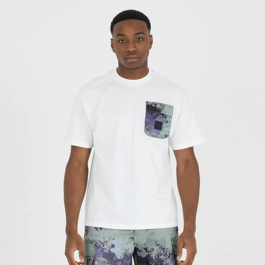 Peaceful Hooligan - Bomber Tee - White and Atlantic Camo