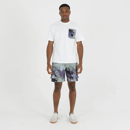 Peaceful Hooligan - Bomber Tee - White and Atlantic Camo