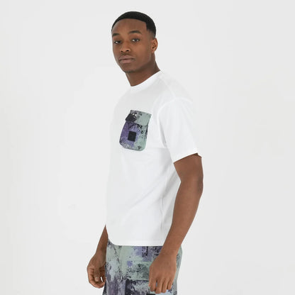 Peaceful Hooligan - Bomber Tee - White and Atlantic Camo