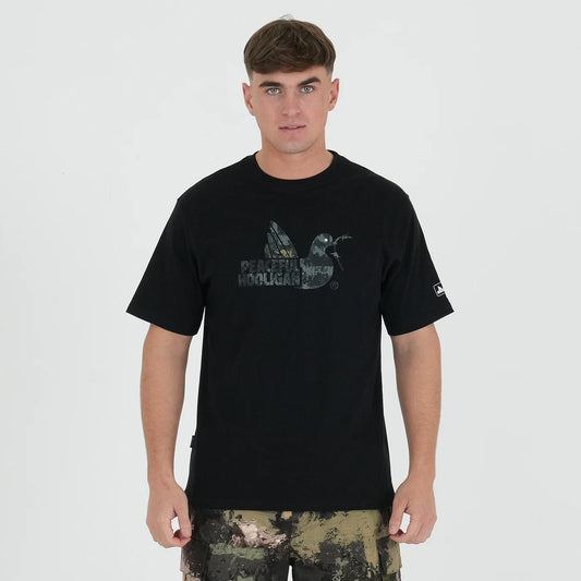 Peaceful Hooligan - Camo Dove Tee - Black