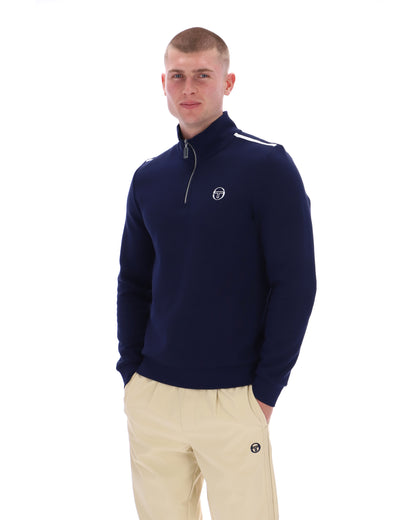 Sergio Tacchini | Locchi 1/4 Zip Sweat - Maritime Blue/White