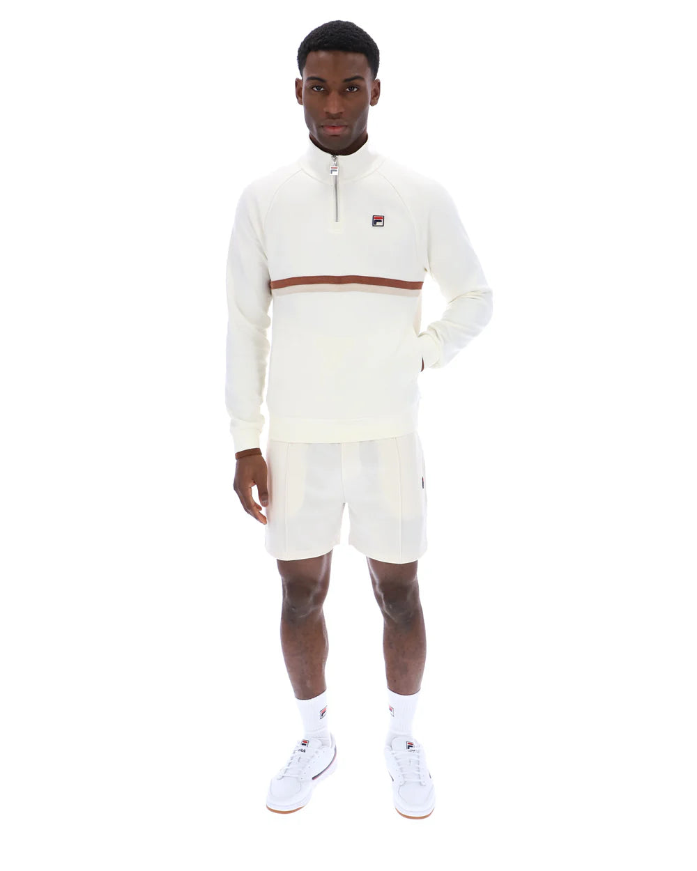 Fila | Rolando 1/4 Zip Neck Sweatshirt - Gardenia