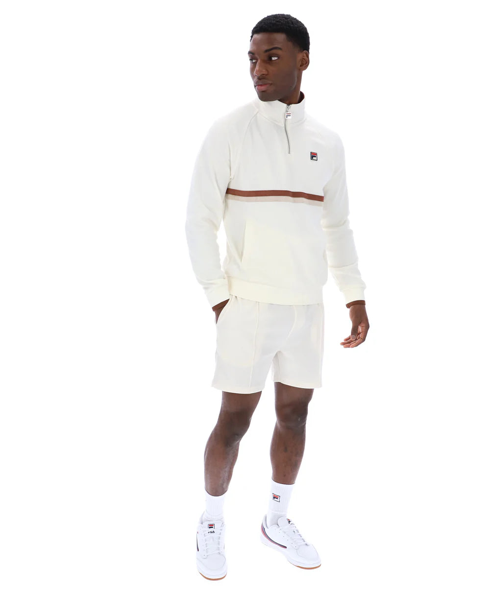 Fila | Rolando 1/4 Zip Neck Sweatshirt - Gardenia