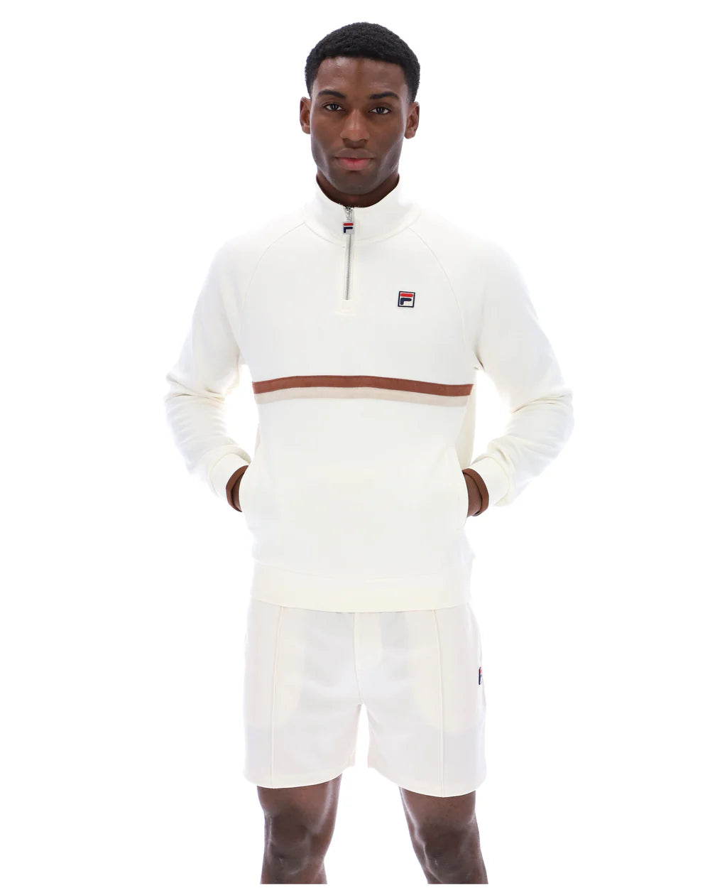 Fila | Rolando 1/4 Zip Neck Sweatshirt - Gardenia