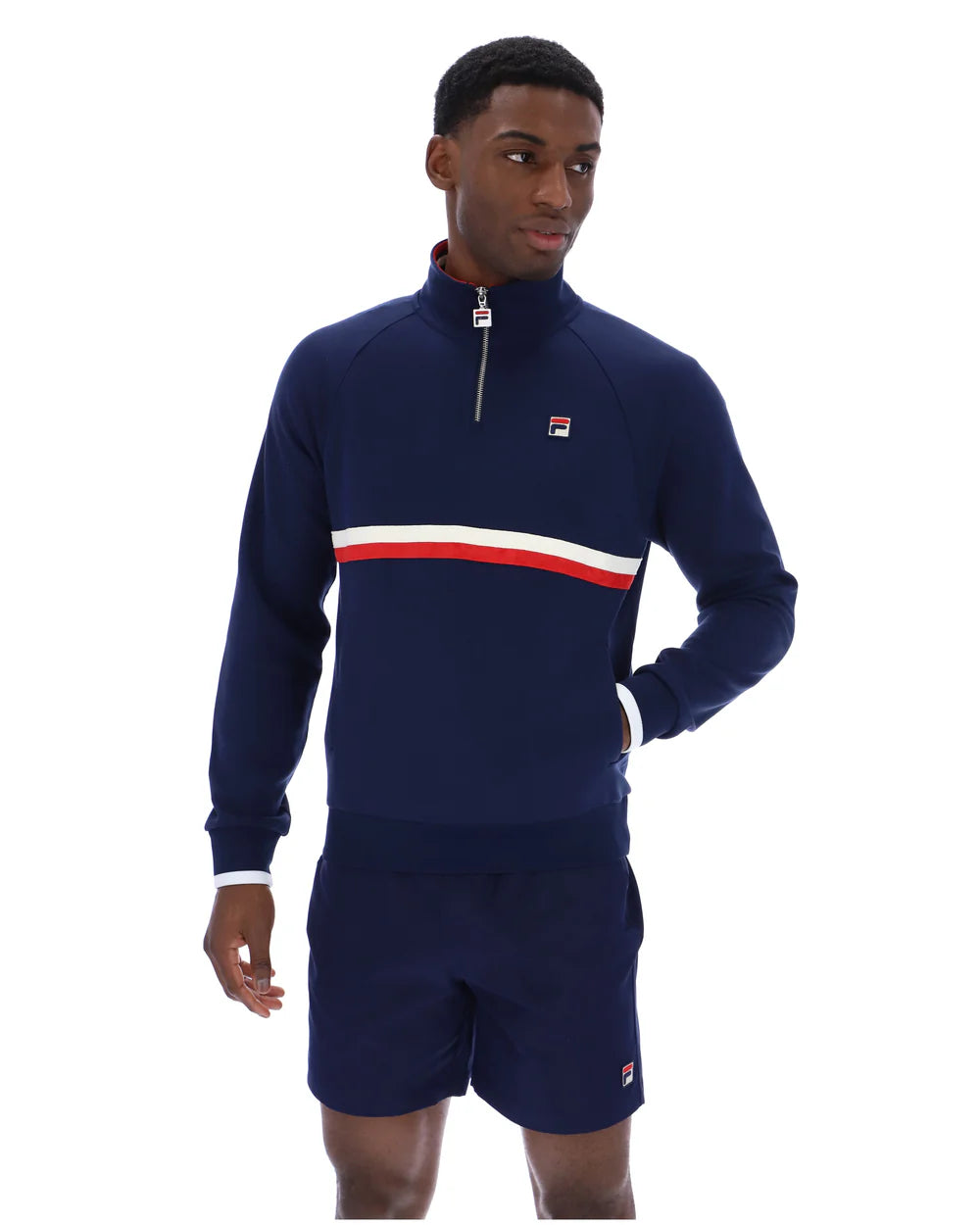 Fila | Rolando 1/4 Zip Neck Sweatshirt - Navy
