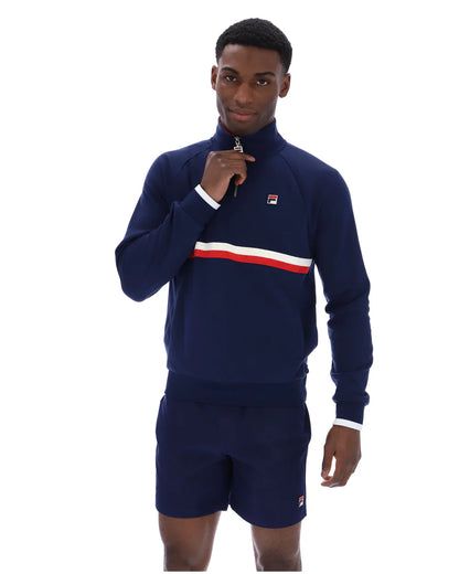 Fila | Rolando 1/4 Zip Neck Sweatshirt - Navy