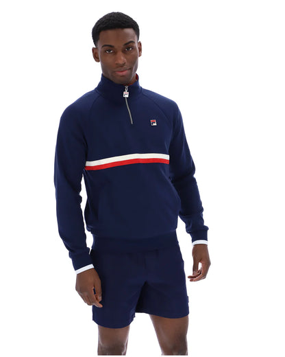 Fila | Rolando 1/4 Zip Neck Sweatshirt - Navy