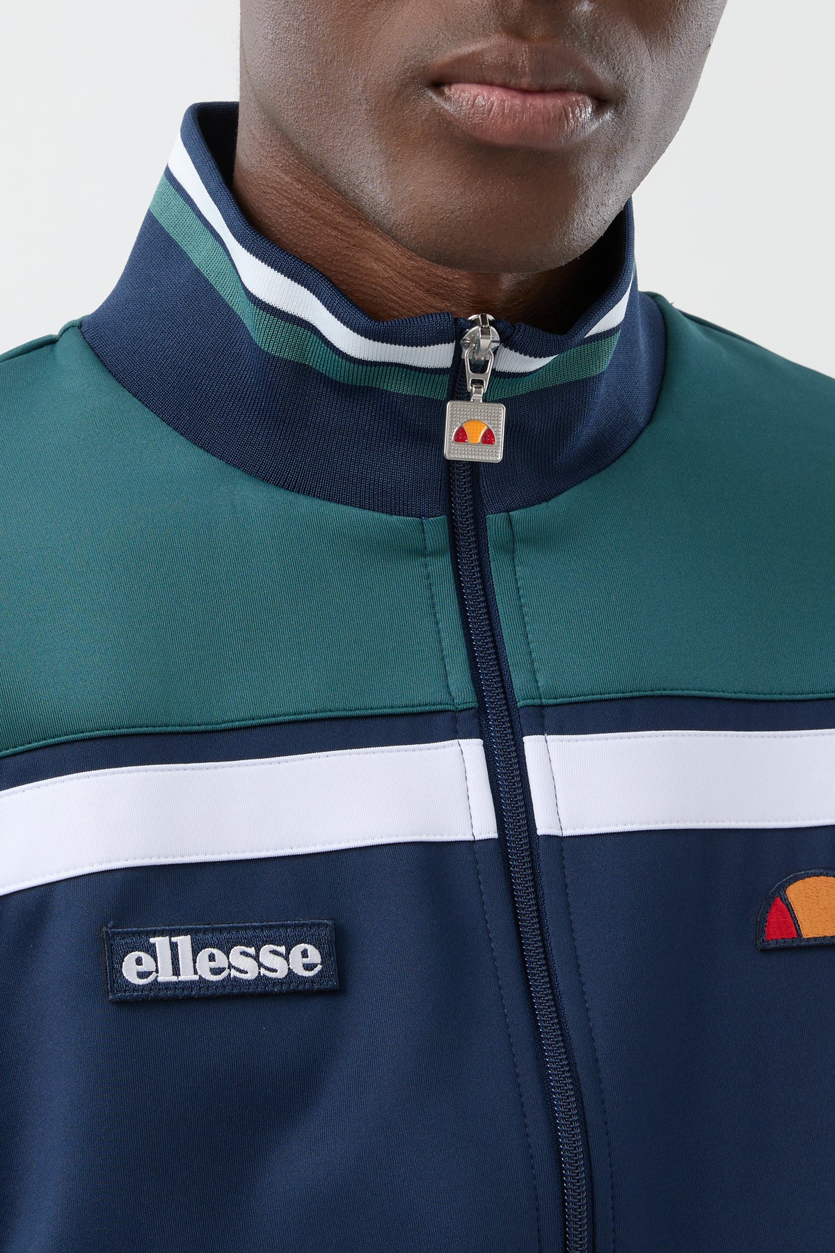 Ellesse Vignola Navy Track Jacket Embroidered Logo Detail