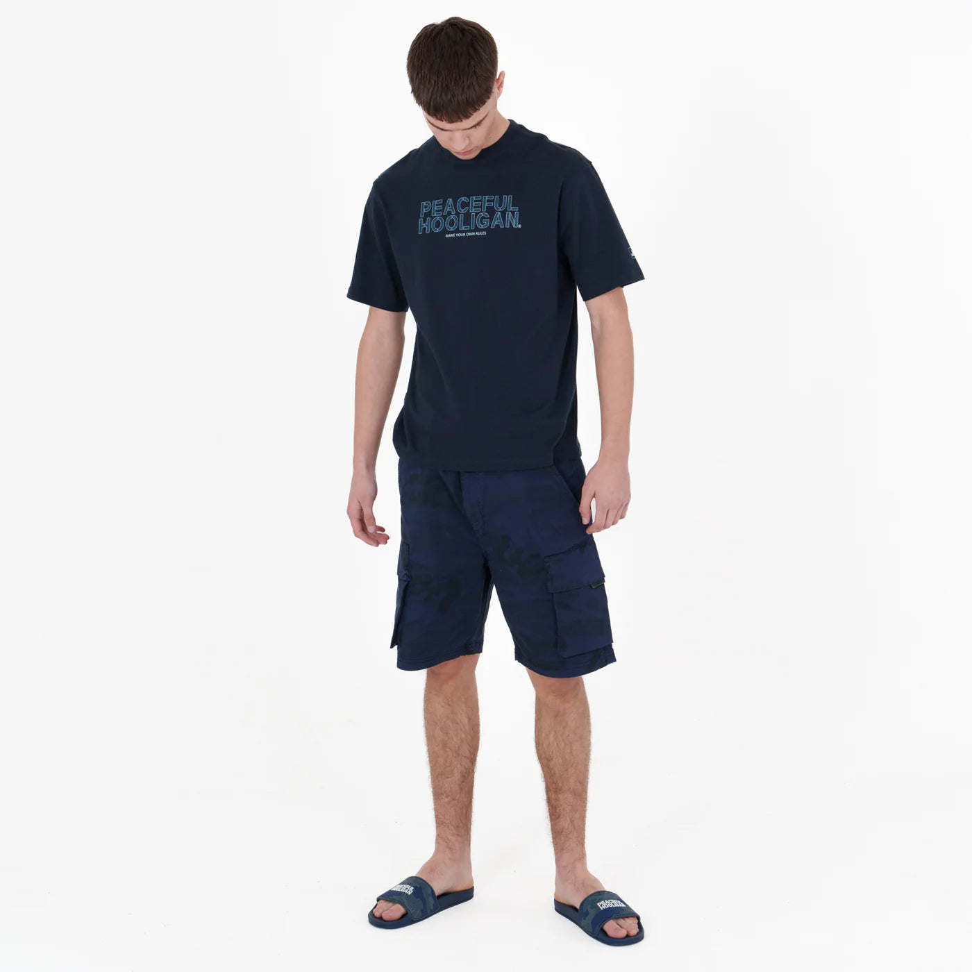 Peaceful Hooligan - Dpm Patton Logo T-Shirt Navy