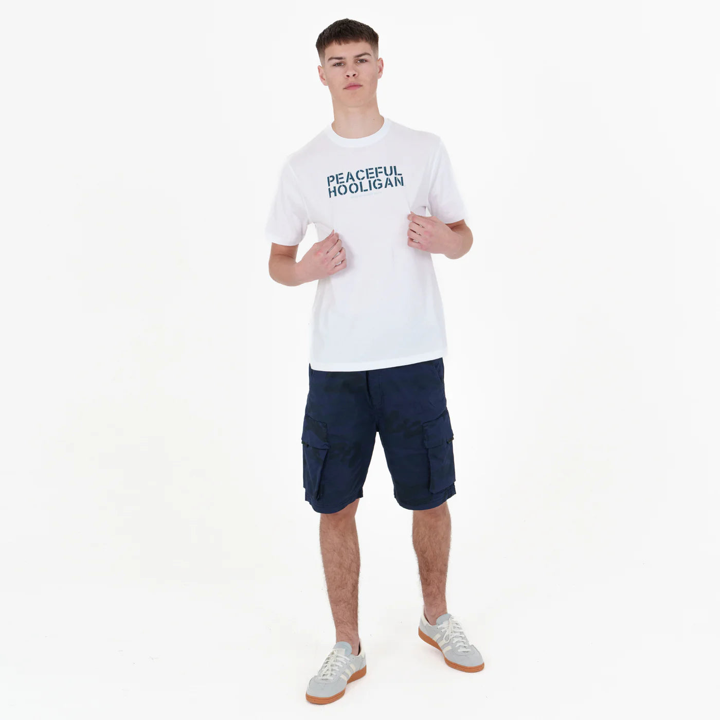Peaceful Hooligan - Dpm Patton Logo T-Shirt White