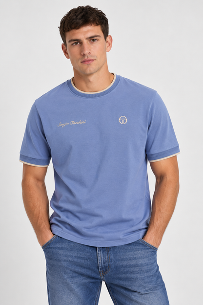 Sergio Tacchini Conte Blue T-Shirt Front View model