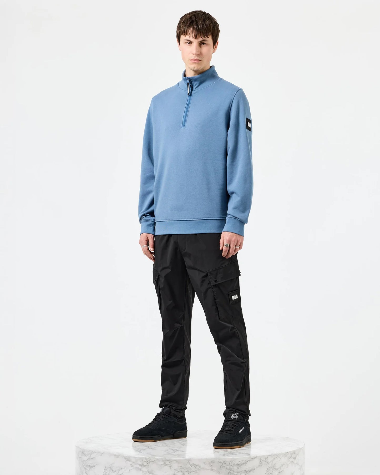 Weekend Offender - Kraviz Quarter Zip Sweatshirt Baltic Blue