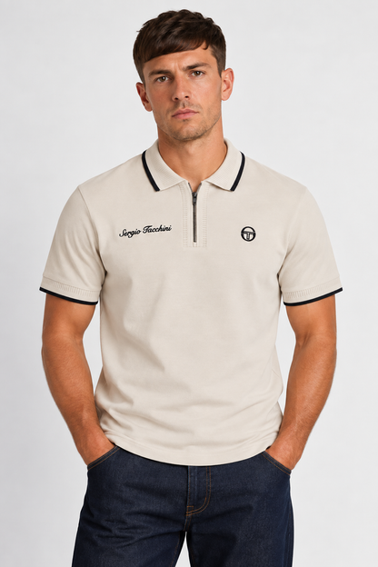 Sergio Tacchini Davide Peyote Mens Quarter Zip Polo