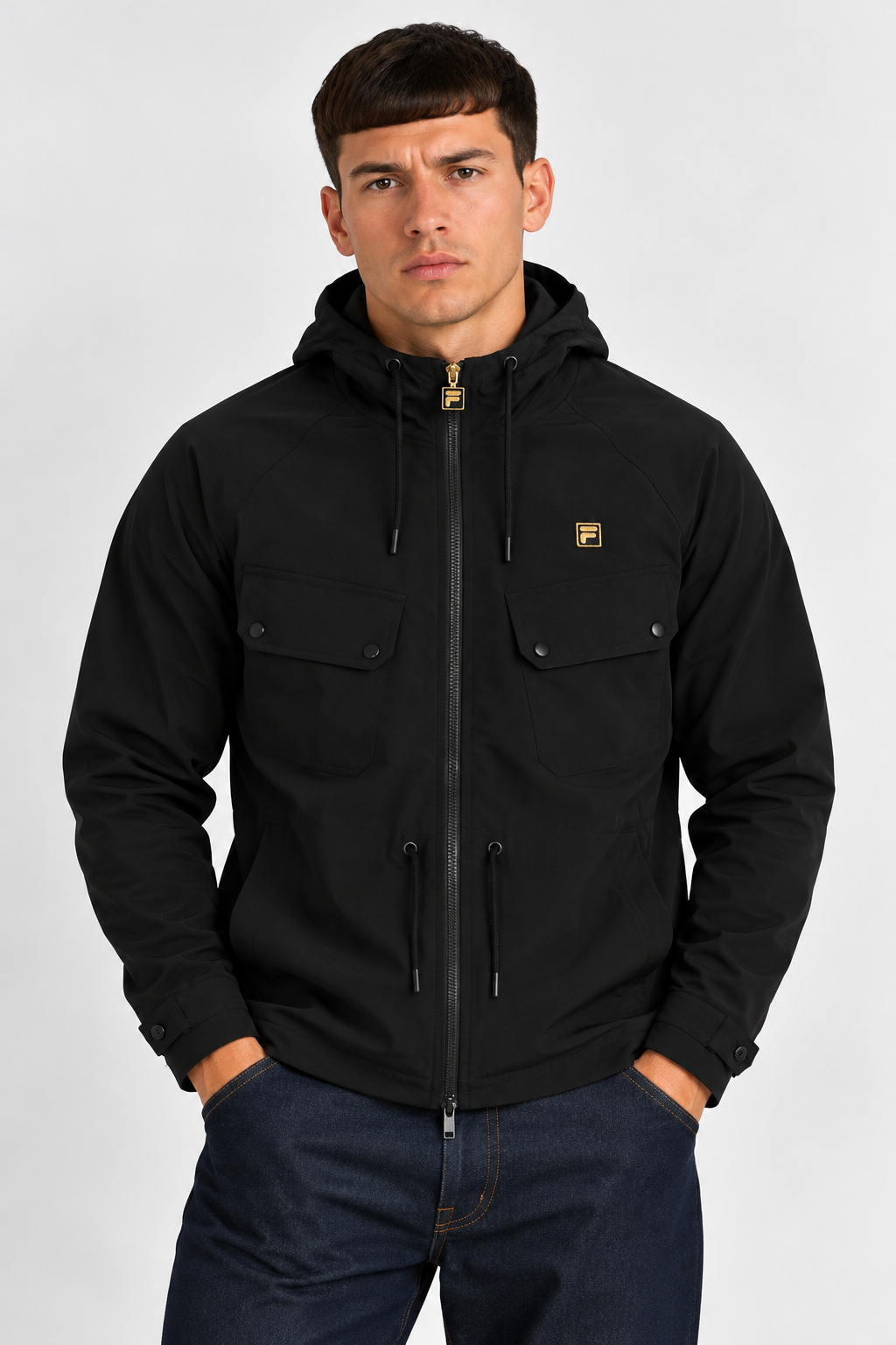 FILA Gold Fabroni Black Mens Parka Jacket Model