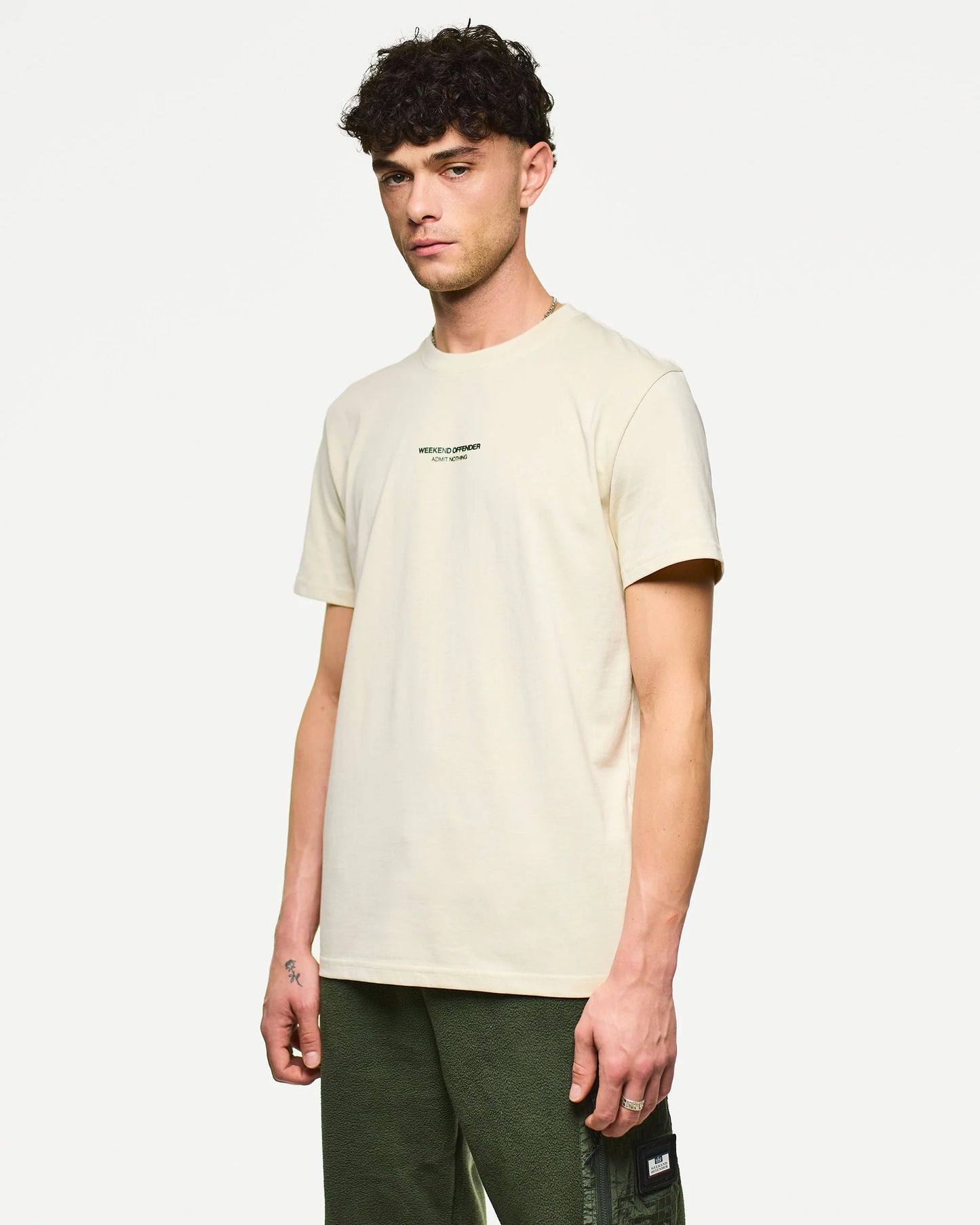 Weekend Offender - Millergrove T-Shirt - Calcium/Black Forest Green
