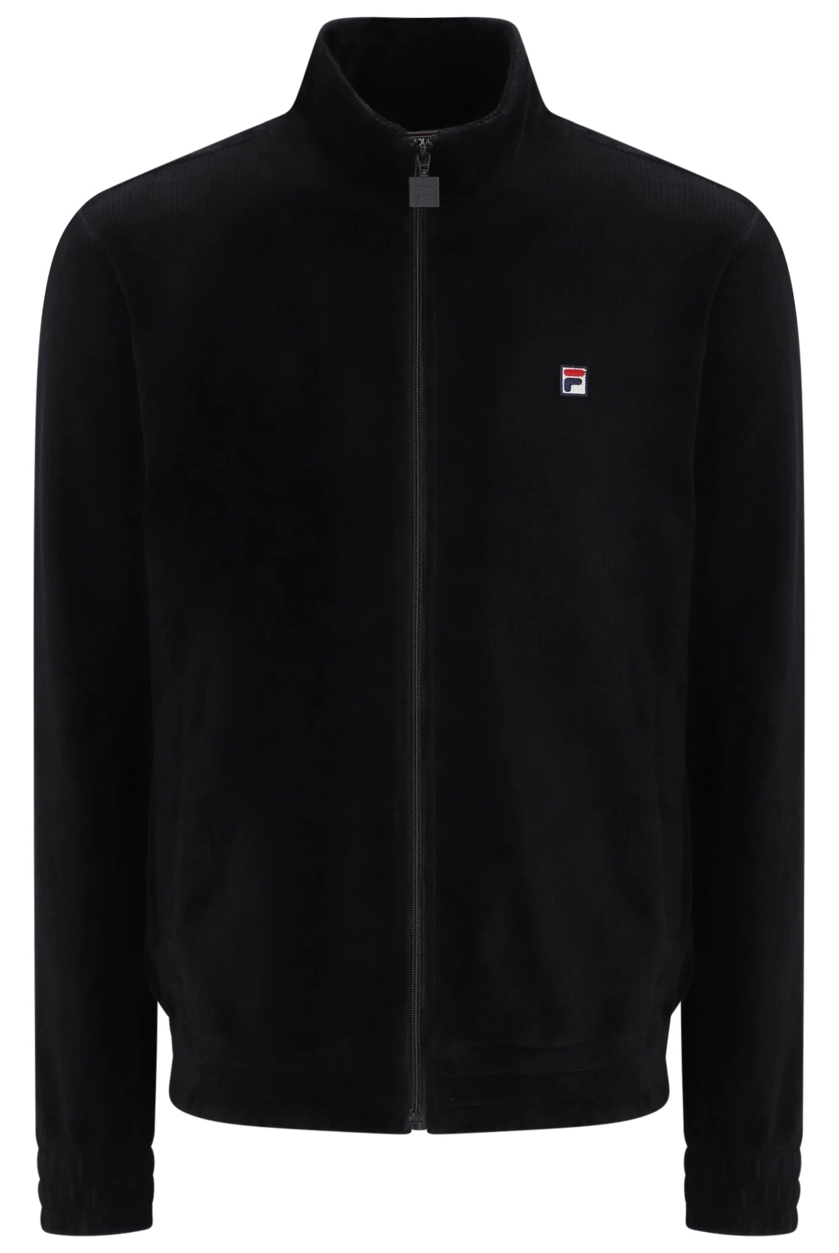FILA Walter Black Mens Corduroy Track Jacket Front View