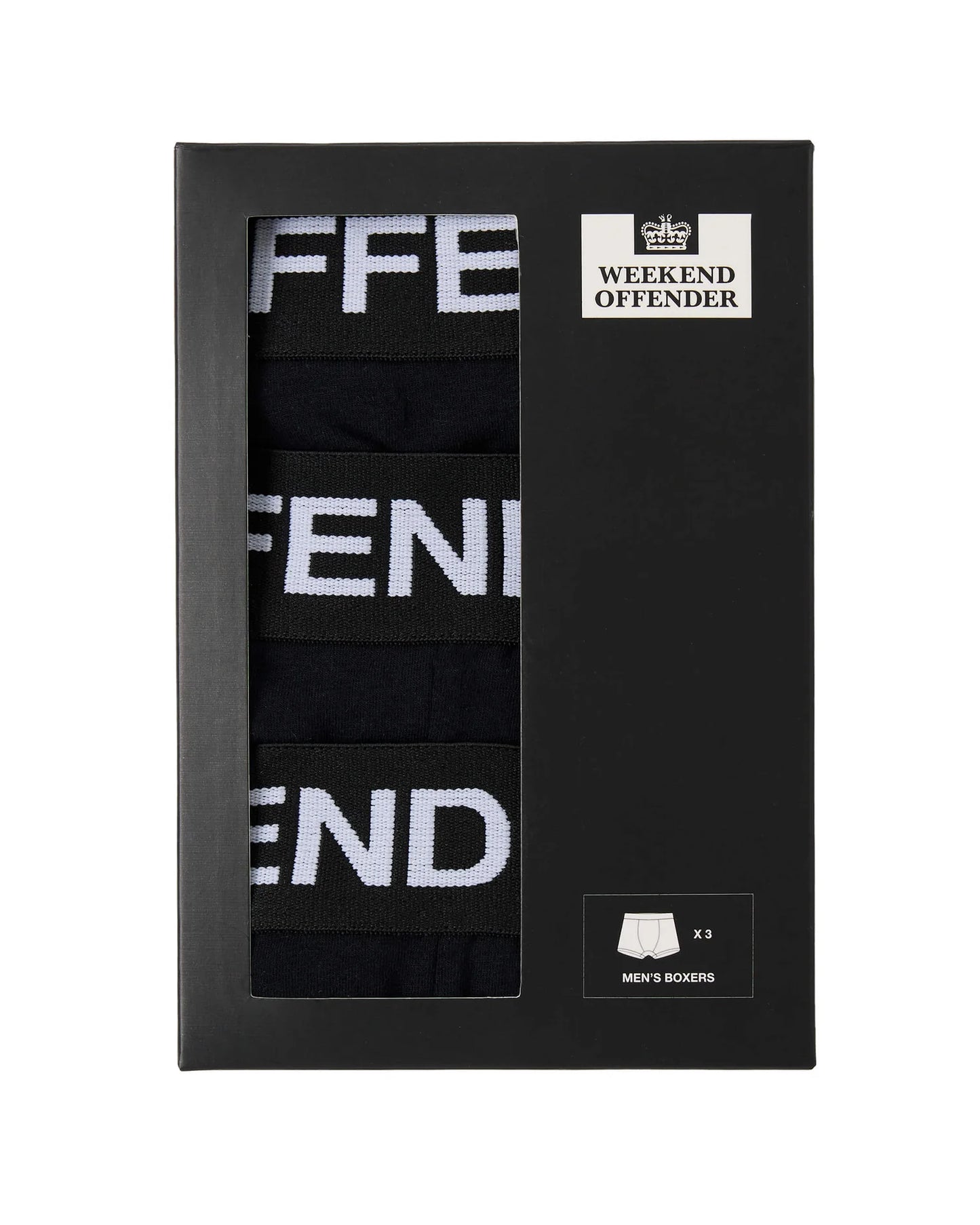 Weekend Offender - Boxer Shorts Pack Of 3 Black