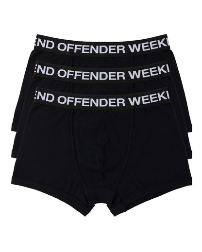 Weekend Offender - Boxer Shorts Pack Of 3 Black